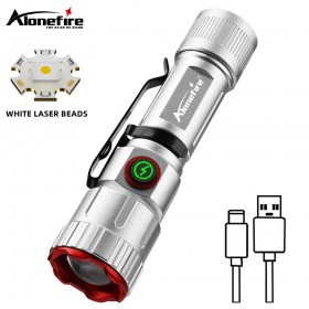 Alonefire X80 White Laser Magnetic Flashlight Powerful Mini Type-c Rechargeable USB Light Waterproof for Hiking Camping