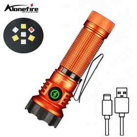 Alonefrie X79 Rechargeable 7Led Flashlight Work Lamp Strong Magnet Strong Light Emergency Torch Camping Flash Light With 365nm Blacklight UV Flashlight