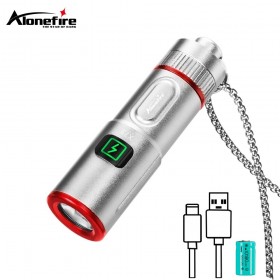 Alonefire X73 EDC Mini Flashlight Rechargeable Keychain Flash light LED Camping Lamp Pocket Portable Torch Hiking Self Defense