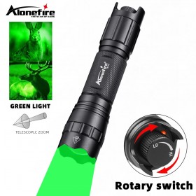 Alonefire TK505 220 Yard Green Light Flashlight Tactical Zoomable Portable Handheld Green-Light for Fishing Hunting Detector Astrophotography