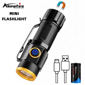 P50 Led Mini Flashlight Rechargeable Emergency Camping Fishing Work Lights Power LED Tactical Torch With Magnet Hand Lamp X66