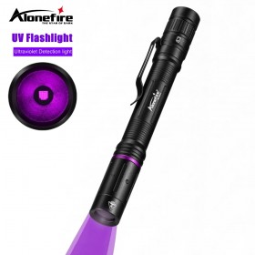 Alonefire P66 Mini UV Flashlight 365nm Ultraviolet Torches Violet Light Pet Urine Stains Scorpion Detector UV Lamp Pen Torch Use AAA Battery