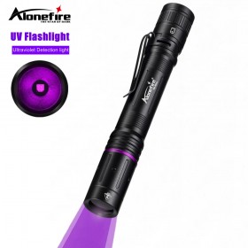 Alonefire P68 LED UV Flashlight 365 Blacklight Ultraviolet Violet Light Pet Urine Stain Bugs Scorpion Money Amber UV Detector Lamp