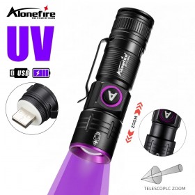 Alonefire SV112 UV Flashlight 365nm Zoom Ultraviolet UV Light Ore Money Pet Urine Tinea Ore Ink Dryer Fluorescer Detector Lamp