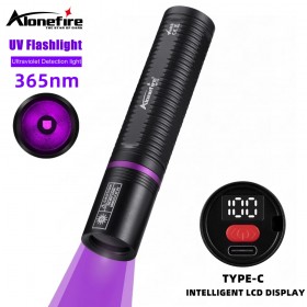 Alonefire SV113 365nm USB Rechargeable UV Flashlight Ultraviolet Blacklight Torch Jade Money Detector Dog Cat Urine Pet Stains Detection Lamp